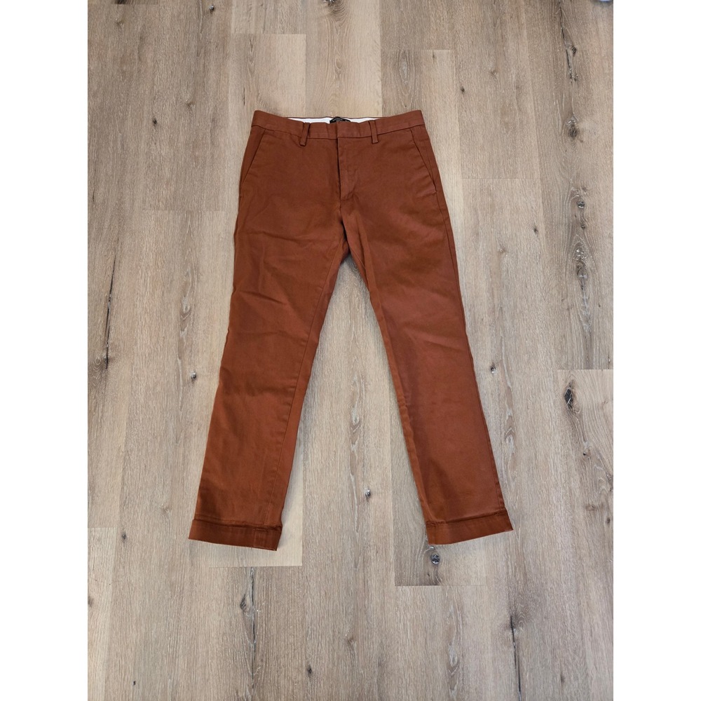 Banana Republic Aiden Slim Fit Chino Pants Mens 31x30 Rust Brown Stretch Cotton
